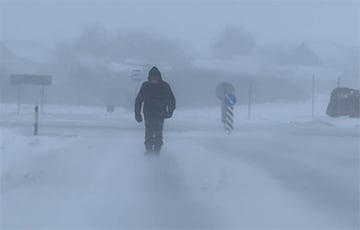 Heavy Snow And Blizzard Covered Minsk Region