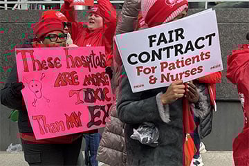 В Нью-Йорке проходит крупнейшая забастовка медсестер в истории