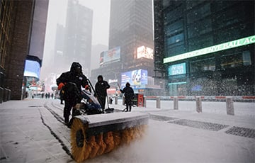 Магутны зімовы шторм дабраўся да Нью-Ёрка