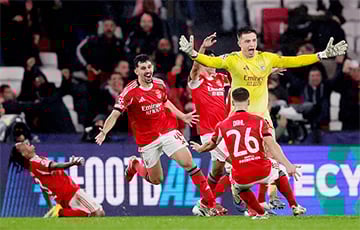 Украинский вратарь «Бенфики» Трубин забил гол «Реалу»