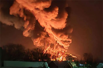 Российская нефтебаза почти полностью выгорела после удара ВСУ