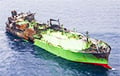 Attacked Russian Ship Drifts In The Mediterranean Sea