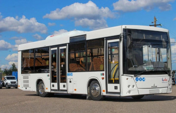 В Жлобине сгорел городской автобус «МАЗ»