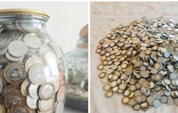 Беларуская сям'я сабрала трохлітровы слоік манет