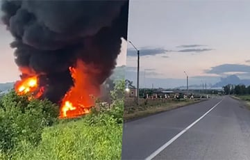 Пад Растовам у Гукаве украінскія БПЛА разбамбілі вялікую нафтабазу