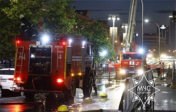 У цэнтры Мінска здарыўся буйны пажар