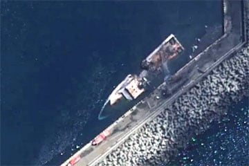 Апублікаваны спадарожнікавы здымак затопленага расійскага карабля