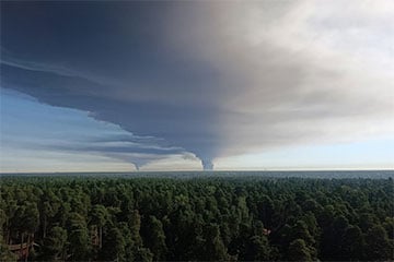 Дым от пожара на складе Wildberries растянулся на 250 километров