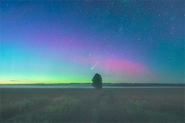 Фотафакт: Паўночнае ззянне над Віцебскай вобласцю