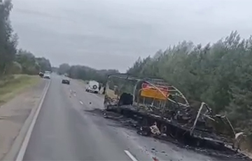 На территории Беларуси после ударов ВСУ обнаружили сгоревшую фуру