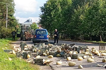 В минском Уручье дорогу засыпало дынями