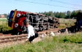 В Польше поезд с 120 пассажирами столкнулся с бетономешалкой и сошел с путей