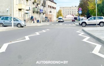 У Беларусі ўпершыню з'явілася ламаная разметка