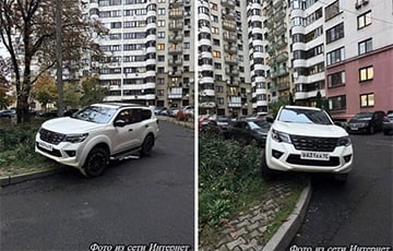Попался водитель внедорожника на российских номерах, возмутивший белорусов манерой парковки