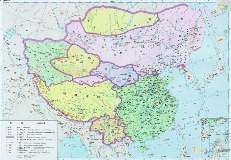 карта Китая Династия Северная Сун (960 - 1279)