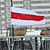 Бело-красно белый флаг в центре Осиповичей (Фото)