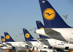 Больш за 200 рэйсаў Lufthansa адмененыя праз забастоўку пілотаў