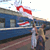 Minsk-Warsaw train departs with white-red-white flags (Photo)