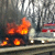 На МКАД сгорел микроавтобус