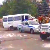 Riot police car crashes into crowd (Video)