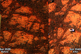 Ученые нашли на Марсе «блуждающий камень» (Видео)