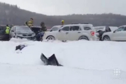Dozens sent to hospital after 40-car pileup north of Montreal