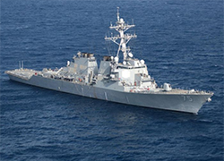 Ракетный крейсер ВМС США следует в Черное море