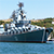Российские катера и крейсер «Москва» приближаются к украинским кораблям