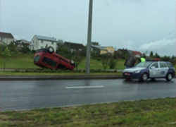 ДТП в Гродно: автомобиль опрокинулся после ремонта на СТО