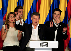 Хуан Мануэль Сантос переизбран президентом Колумбии