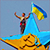 Фотофакт: Монтажник сделал селфи с украинским флагом в Москве