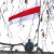 White-red-white flag hanged out on building in Vitsebsk