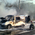 Фотофакт: На въезде в Брест сгорел микроавтобус «Белтелекома»