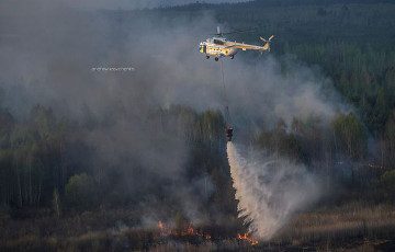 Дым от пожара под Чернобылем сносит в сторону Беларуси