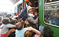 Мигранты штурмовали поезд на вокзале в Будапеште