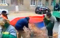 Видеофакт: В Волгограде собирали мусор в российский триколор