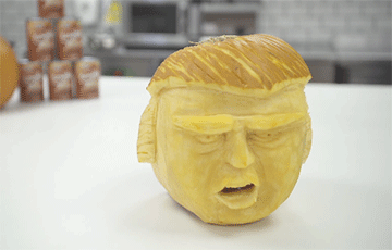 Шатландскі скульптар склаў інструкцыю для выразання Трампа з гарбуза