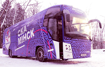 Гандбольный «СКА» украсил клубный автобус надписями по-белорусски