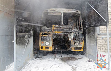 В Любани сгорел школьный автобус