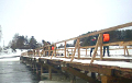 В Лидском районе ледоход разрушил мост через Неман